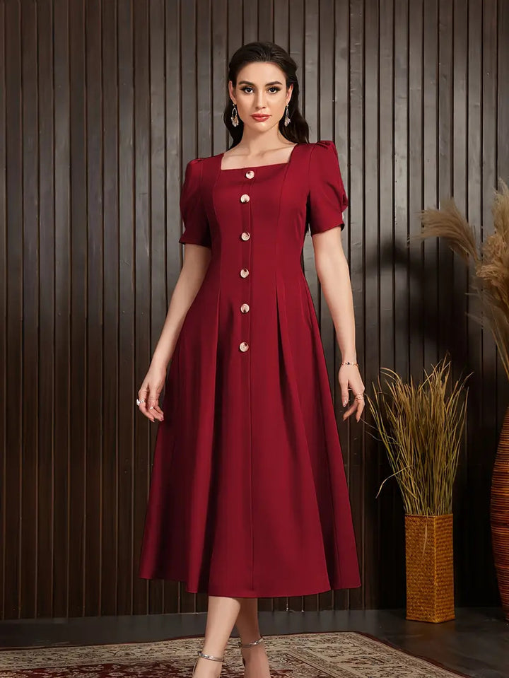 Damen Elegantes Midi-Kleid Drune