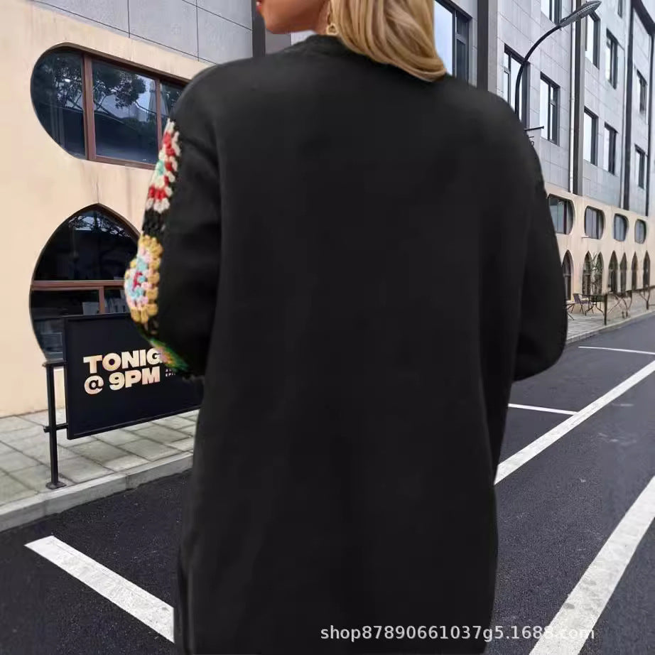 Damen Strickjacke mit einzigartigem Häkelmuster und weitem Schnitt Drune
