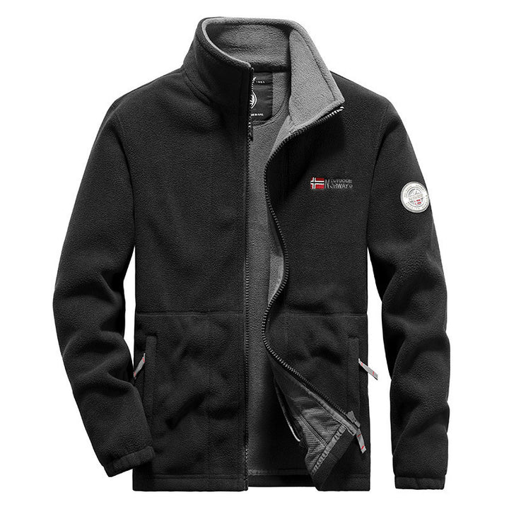 Herren Weiche Fleecejacke mit Stehkragen Drune