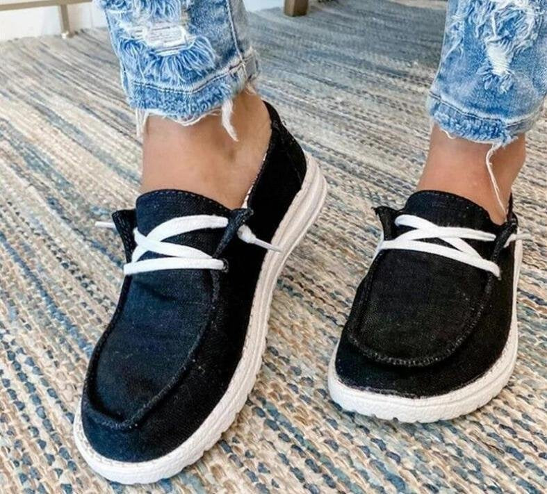 Damen Leichte Slip-On Sneakers aus atmungsaktivem Material mit rutschfester Sohle Drune