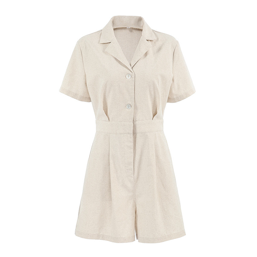 Damen Blazerkleid mit Gürtel und kurzen Ärmeln Drune
