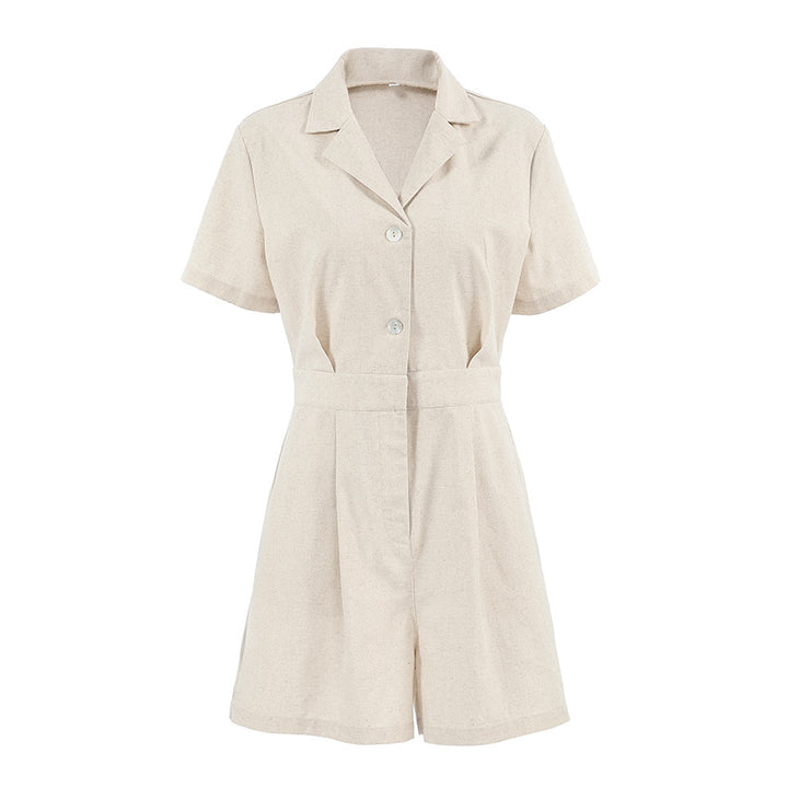 Damen Blazerkleid mit Gürtel und kurzen Ärmeln Drune