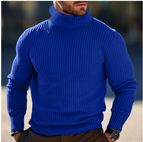 Herren nan gerippter Rollkragenpullover schmal geschnitten aus Feinstrick mit Stretch und thermoregulierender Wollmischung Drune
