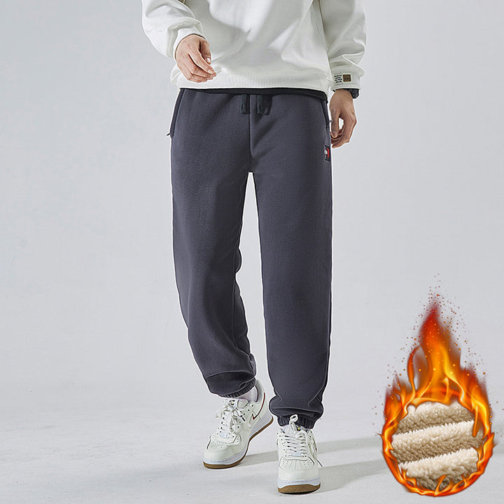 Herren Gefütterte Sweatpants mit Sherpa‑Innenfutter und elastischen Bündchen Drune
