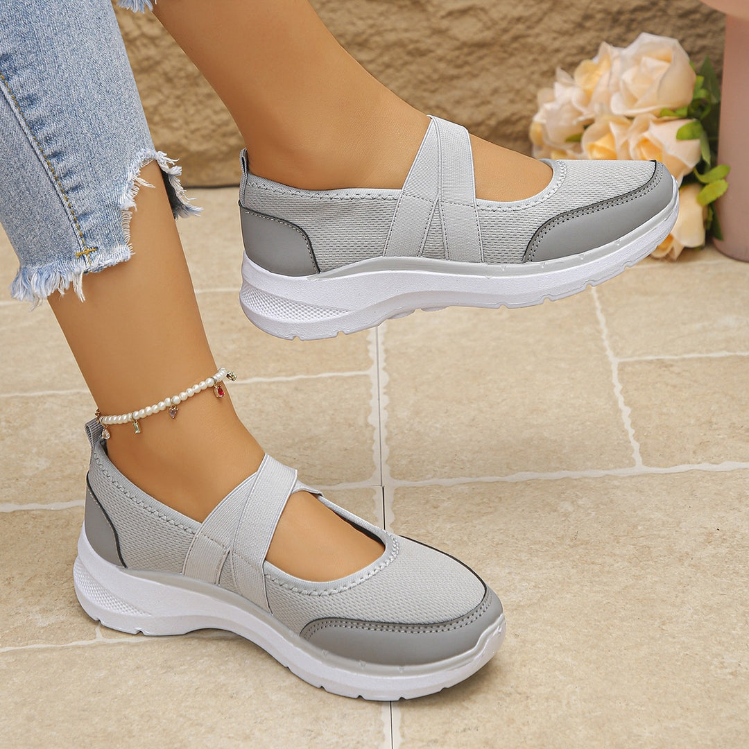 Damen Sportive Mary-Jane-Sneaker mit elastischem Kreuzriemen Drune