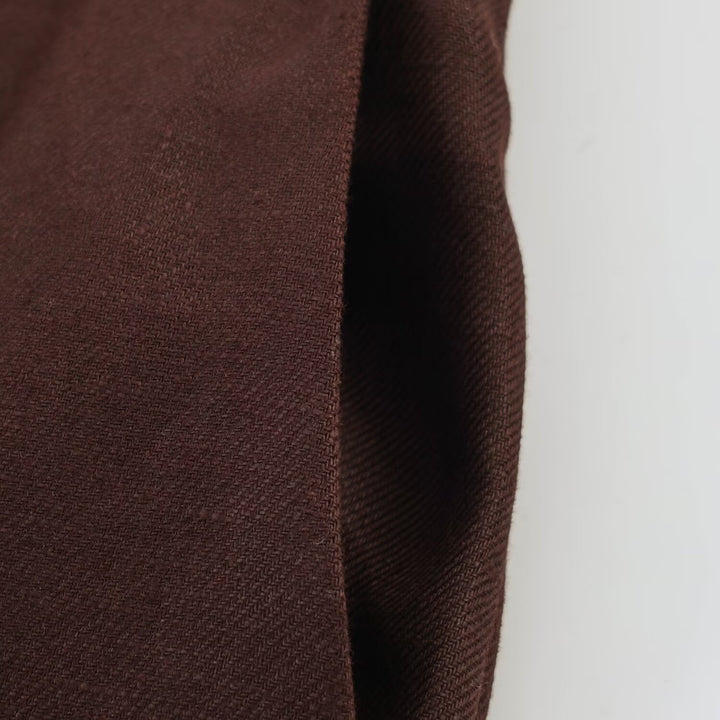 Damen Gerade geschnittene Leinenmisch-Hose mit hohem Bund, Bügelfalte und Eingrifftaschen Drune