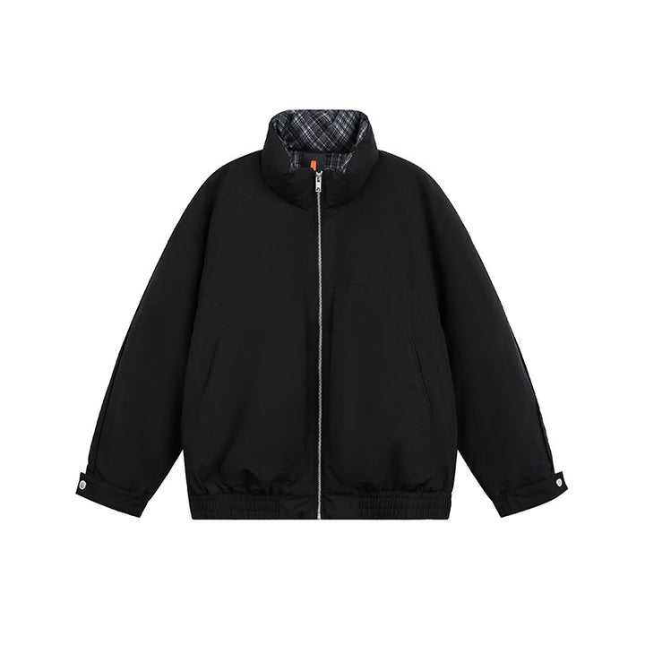 Unisex Oversize Blousonjacke mit Stehkragen und gestepptem Innenfutter Drune