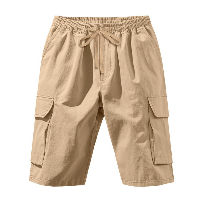 Herren nan knielange Utility-Shorts aus leichtem Baumwollmix mit elastischem Tunnelzugbund und aufgesetzten Klappentaschen Drune