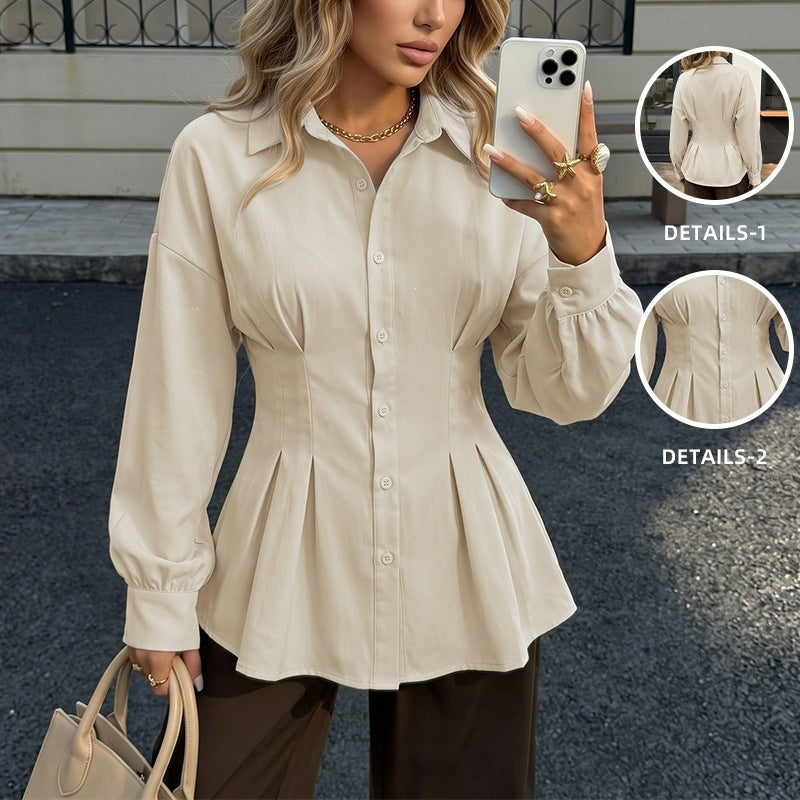 Damen Elegante Bluse mit taillierter Passform Drune