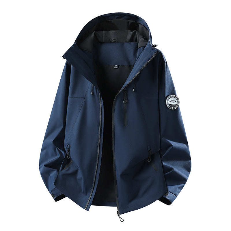 Herren Wasserdichte Softshell-Jacke mit Kapuze und atmungsaktiver Membran Drune
