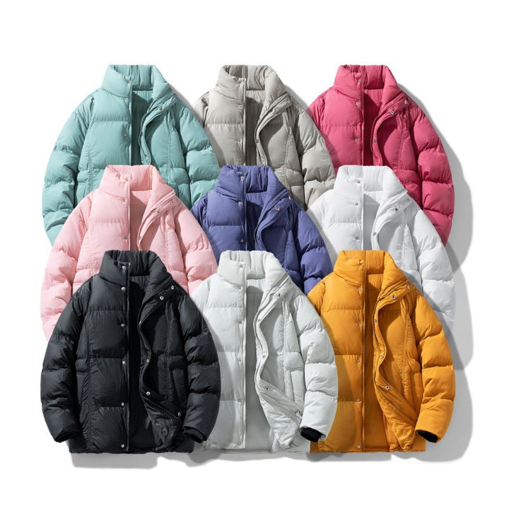 Herren gesteppte Thermoisolierte Winterjacke mit hohem Stehkragen und verdeckter Druckknopfleiste Drune
