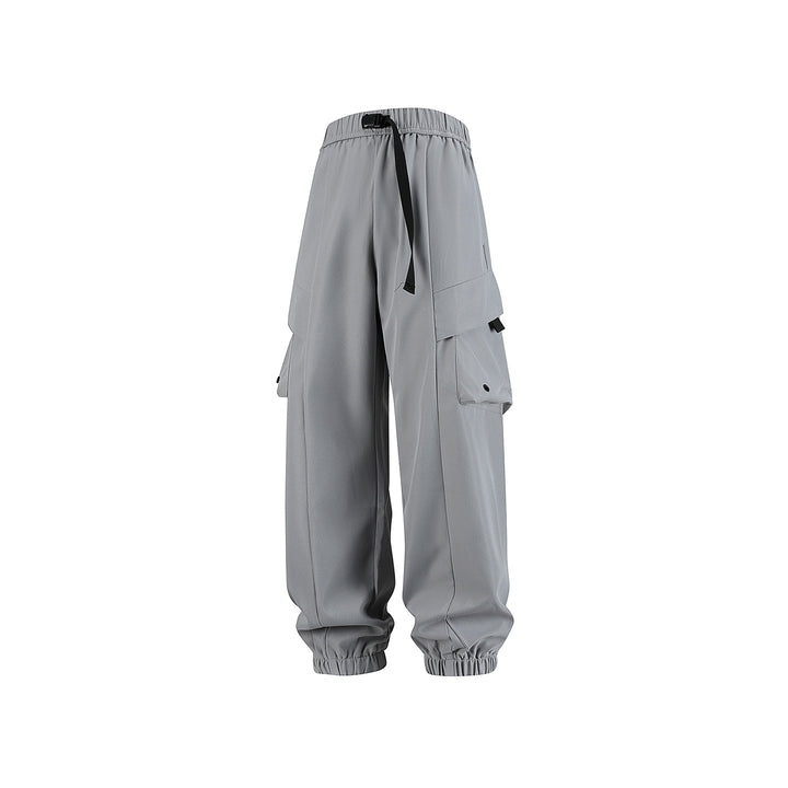 Herren Weite Cargo-Joggerhose mit elastischem Tunnelzugbund, Mehrfachklappentaschen und gerippten Knöcheln Drune