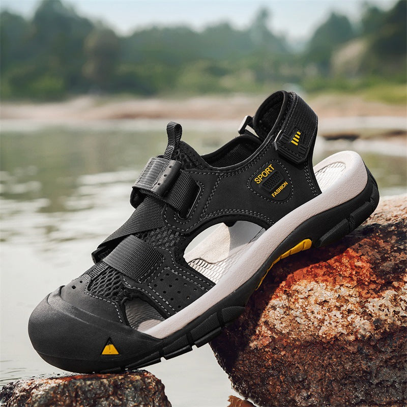 Herren Sportliche Outdoor-Sandalen mit verstellbarem Riemen und rutschfester Sohle Drune