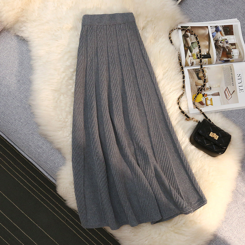 Damen Plissierter Maxirock mit hohem Bund Drune