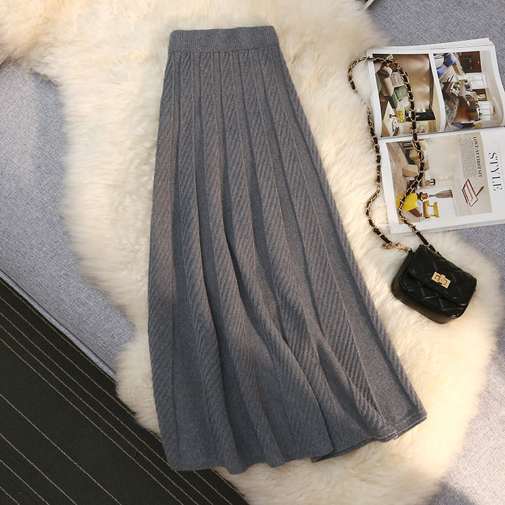 Damen Plissierter Maxirock mit hohem Bund Drune