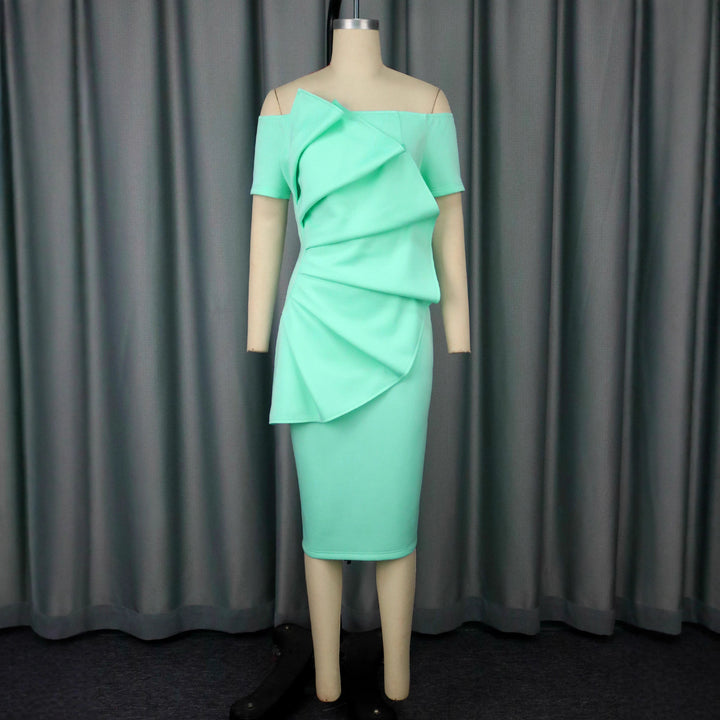 Damen Elegantes Cocktailkleid mit asymmetrischem Drapierungsdesign Drune