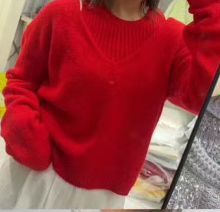 Damen lässiger Strickpullover Drune