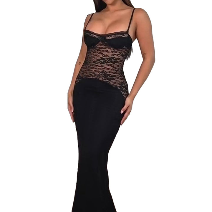 Damen elegantes Spitzenkleid mit figurbetontem Unterteil und verführerischem Oberteil Drune