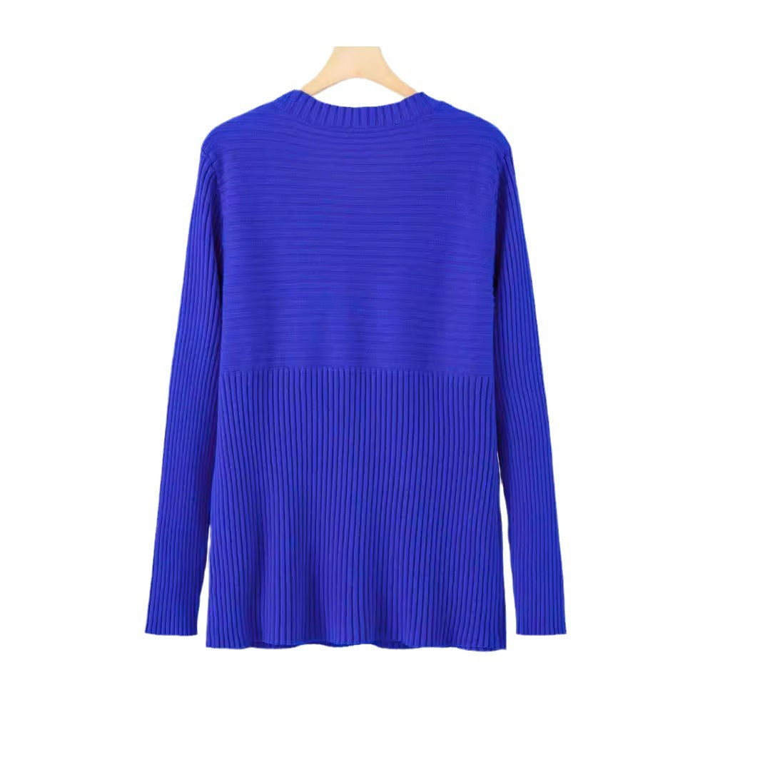 Damen Feinstrickpullover mit strukturiertem Design und Rundhalsausschnitt Drune