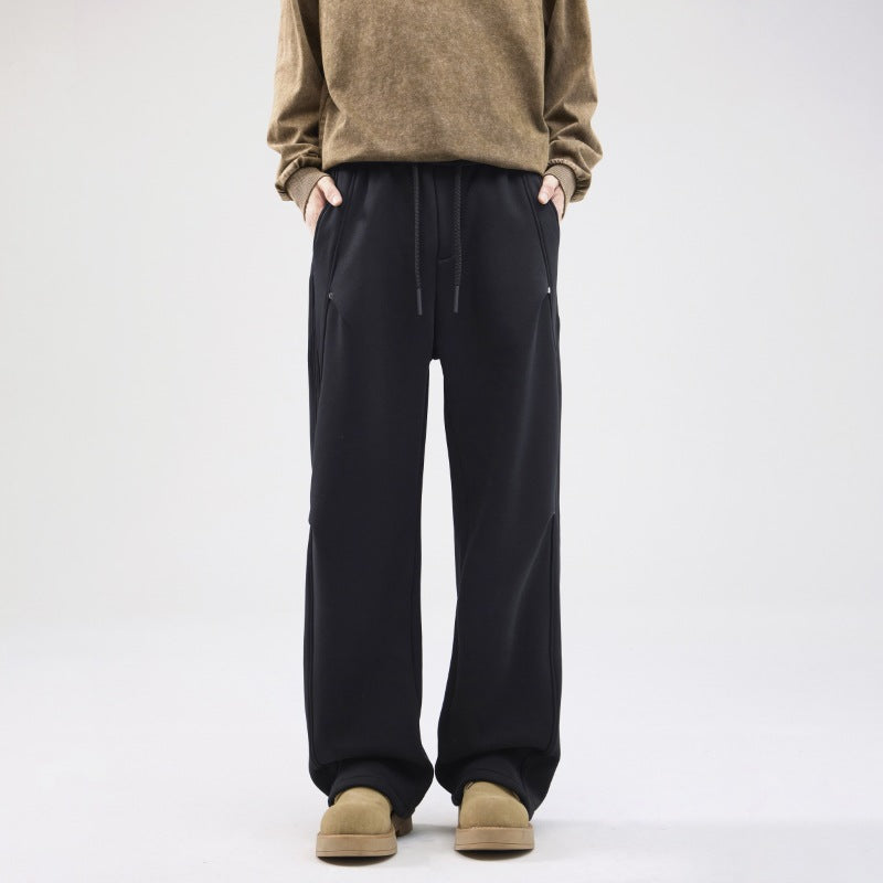 Unisex Locker geschnittene Sweatpant mit geradem Bein, elastischem Bund und aufgesetzten Gesäßtaschen Drune