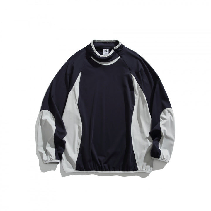 Unisex Weit geschnittenes winddichtes Funktions-Sweatshirt mit Kontrastpaneelen Drune