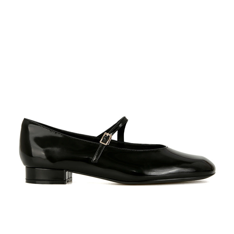 Damen Mary Jane Blockabsatz Ballerinas mit verstellbarem Riemen Drune