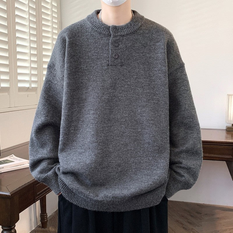 Herren Bequemer Strickpullover mit Knopfleiste Drune 1787799372