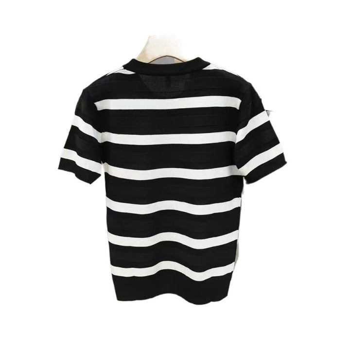 Herren Kurzarm T-Shirt mit modernem Streifenmuster Drune