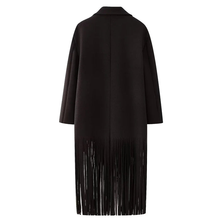 Damen nan oversized Mantelblazer mit Fransen-Saum und kastiger Silhouette Drune