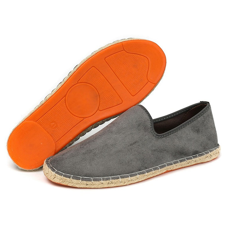 Herren Espadrilles aus Veloursleder mit geflochtener Juteborte und rutschfester Gummilaufsohle Drune