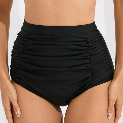 Damen Hoch taillierte Badeshorts mit modischen Raffungselementen und figurformendem Design Drune