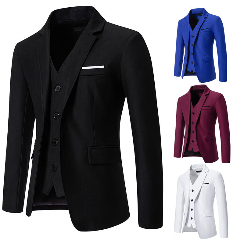 Herren elegant ausgestattetes Anzugset mit Blazer, Weste und Hose Drune