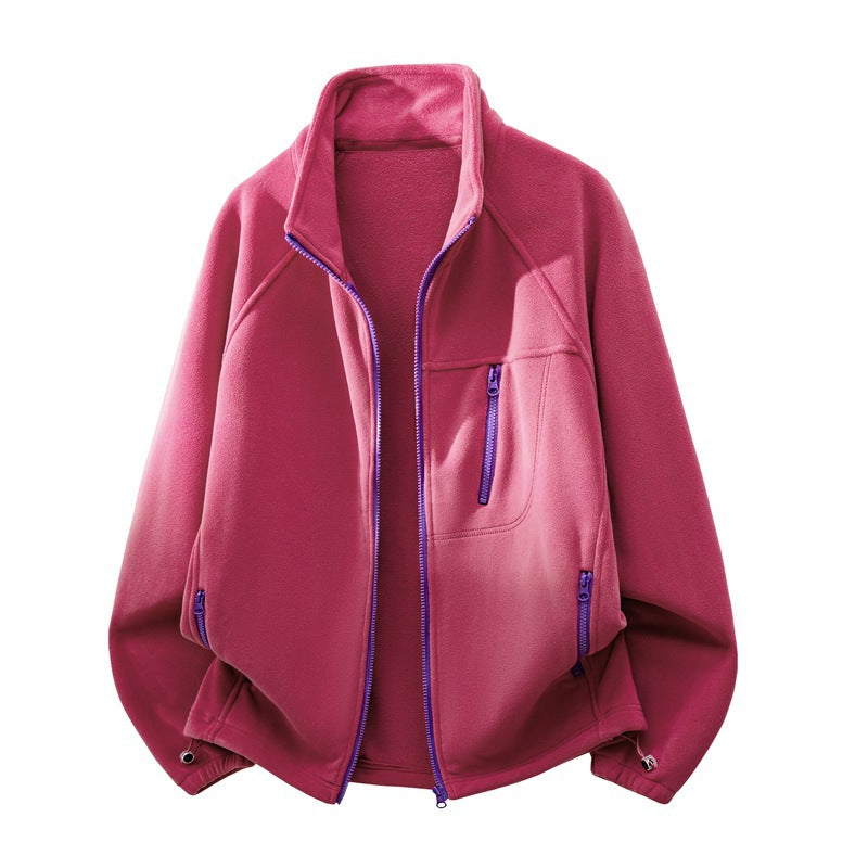 Herren Fleecejacke mit hohem Stehkragen, mehreren Reißverschlusstaschen und ergonomischem Raglan‑Schnitt Drune