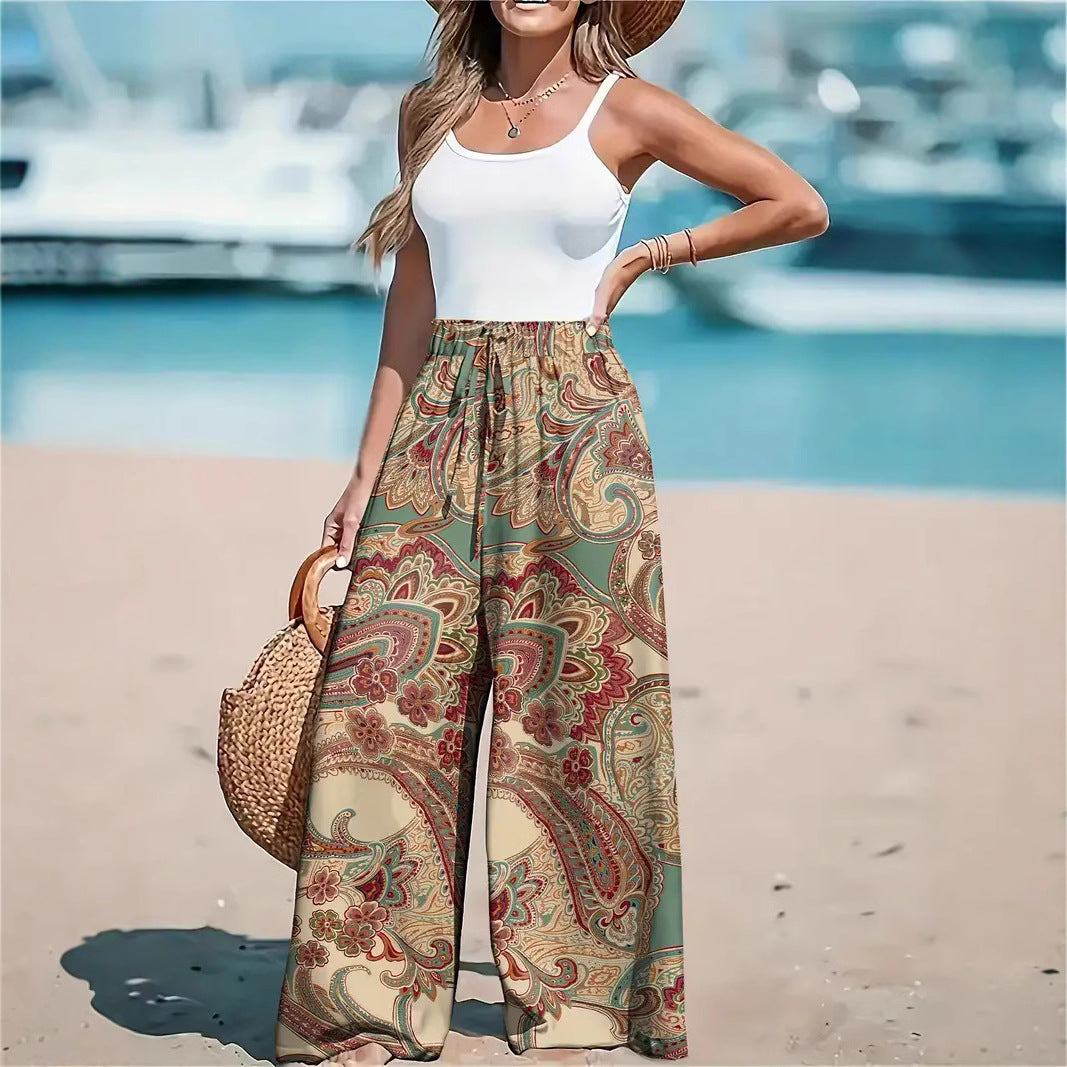 Damen Weite Hose mit Paisleymuster Drune