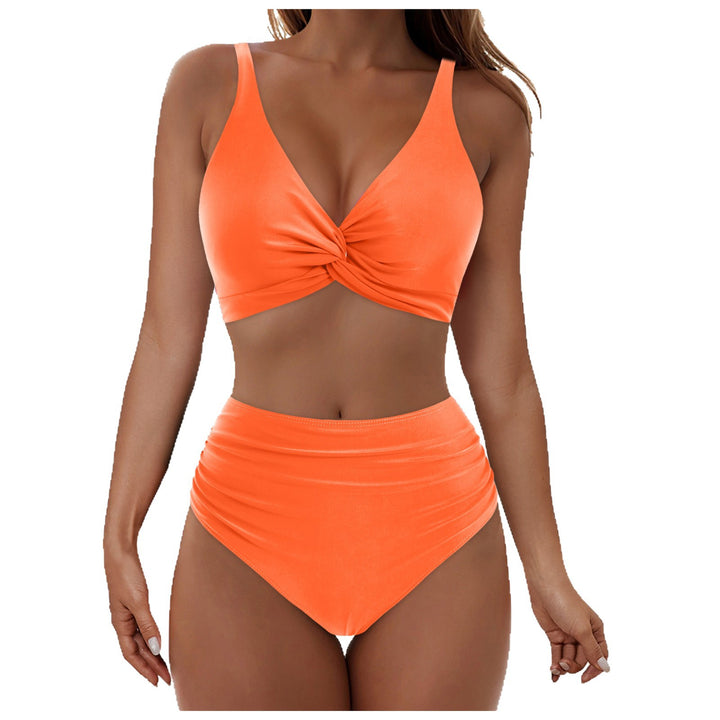Damen Hochtailliertes Bikini-Set mit Wickel-Oberteil Drune