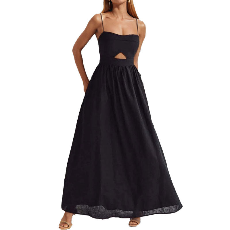 Damen Maxikleid mit schickem Cut-Out-Design und trägerlosem Oberteil Drune