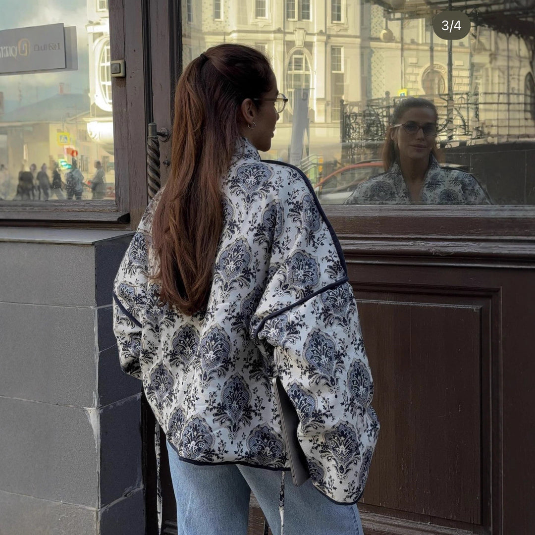Damen elegante gestepptes Kimono-Jacke Drune