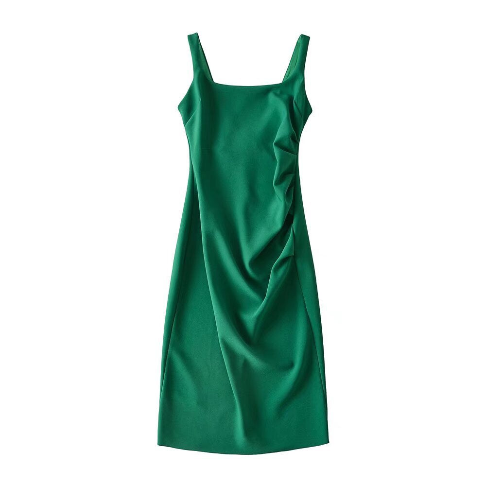 Damen figurbetontes Midi-Kleid mit elegantem Rüschendetail Drune