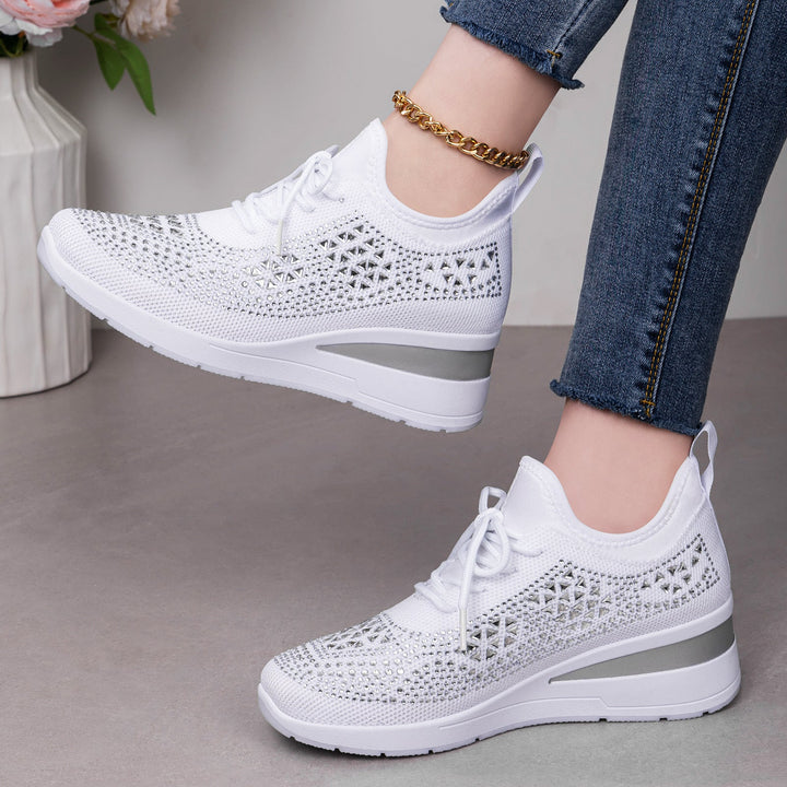 Damen Sportliche Sneakers mit Strass-Applikationen und atmungsaktivem Obermaterial Drune