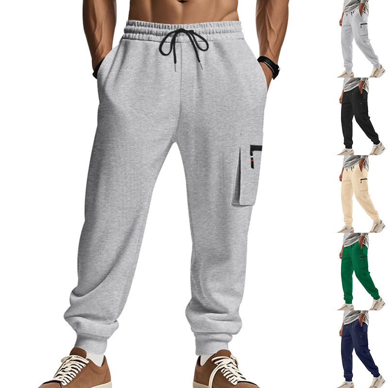 Herren Cargo-Jogginghose mit Reißverschluss-Cargotasche, elastischem Bund und geripptem Saum Drune