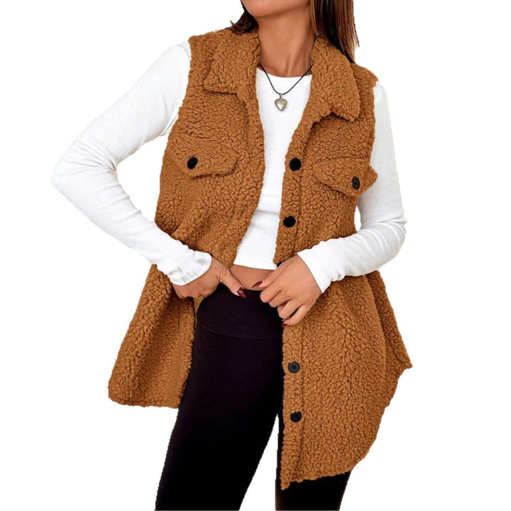 Damen Teddy-Weste mit Taschen Drune