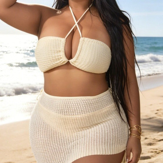 Damen Bandeau-Bikini mit asymmetrischem Rock Drune