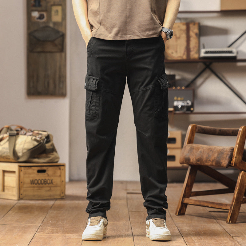Herren Utility-Cargo-Hose im Vintage-Workwear-Look mit verstärkten Kniepartien und extra Stauraum Drune