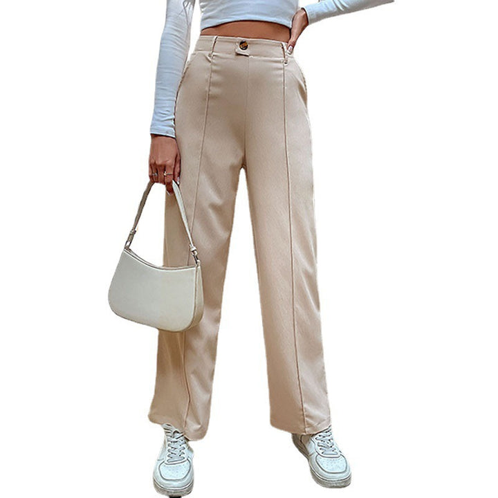 Damen Elegante Hochtaillierte Stoffhose Drune
