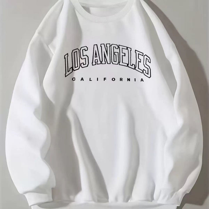 Damen Lässiger Sweatshirt mit Vintage Los Angeles Druck Drune