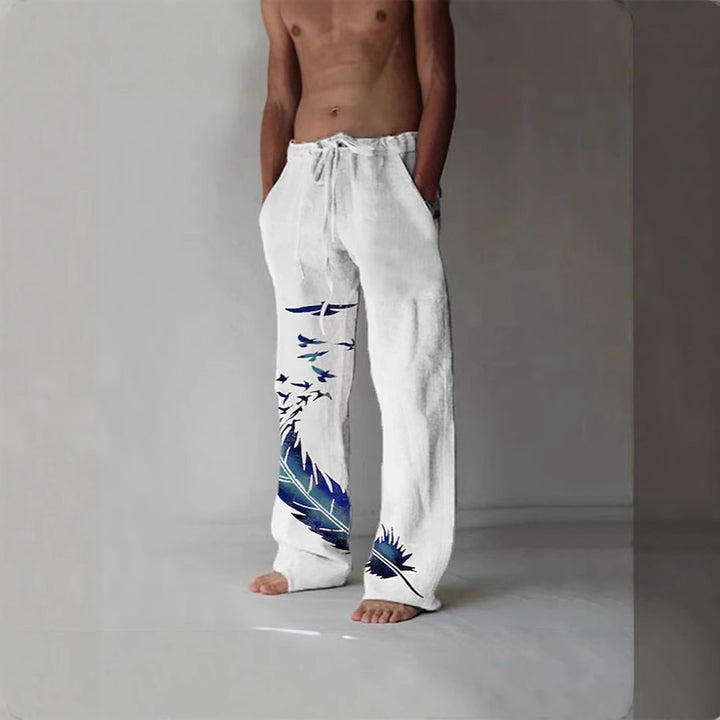 Damen Bequeme Sommerhose mit einzigartigem Federdesign Drune