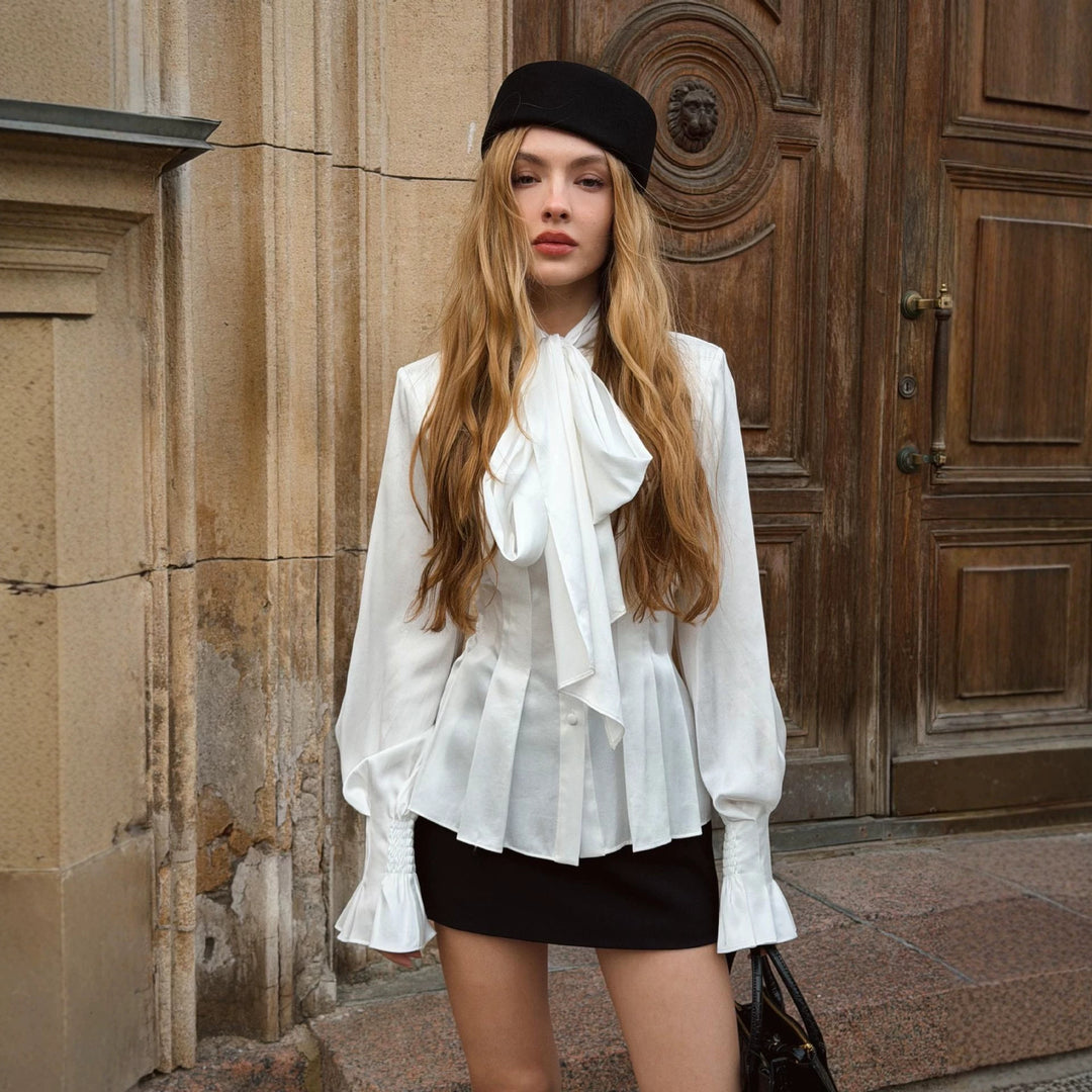 Damen Oversize‑Hemdbluse mit breitem Kentkragen und Schulterklappen Drune