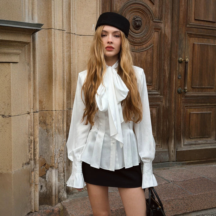 Damen Oversize‑Hemdbluse mit breitem Kentkragen und Schulterklappen Drune