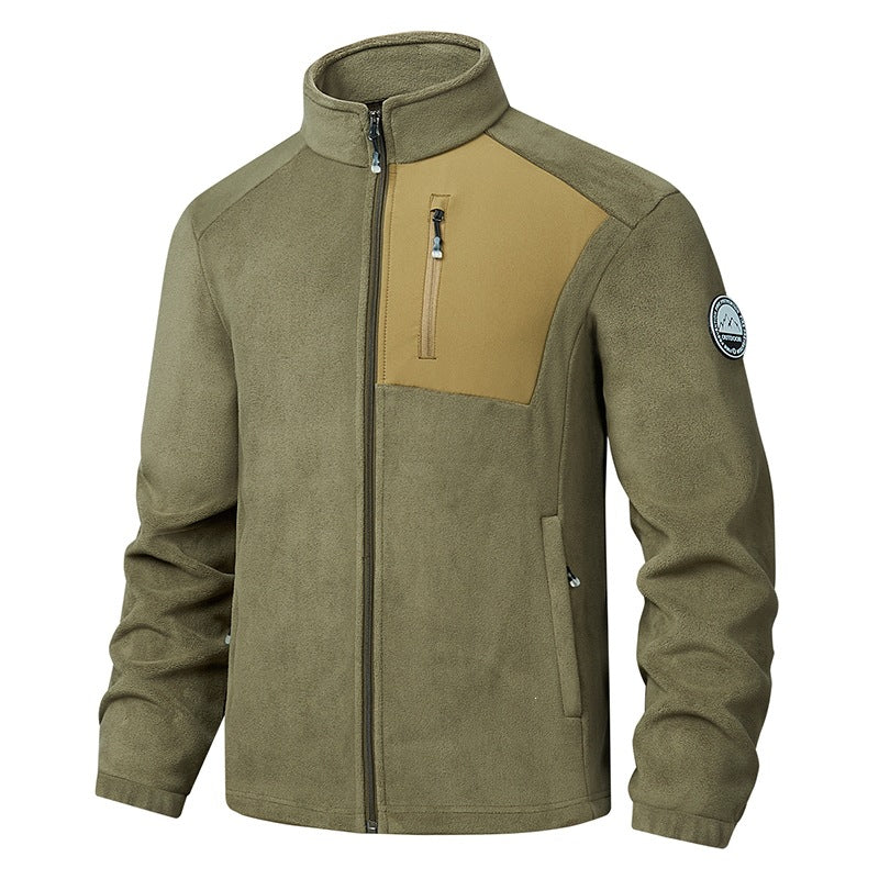 Herren Bequeme Fleecejacke mit Stehkragen Drune