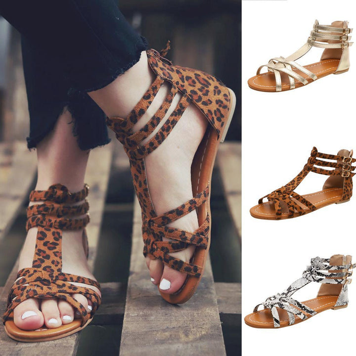 Damen verstellbare Freizeit-Sandalen mit buntem Design und komfortablem Fußbett Drune
